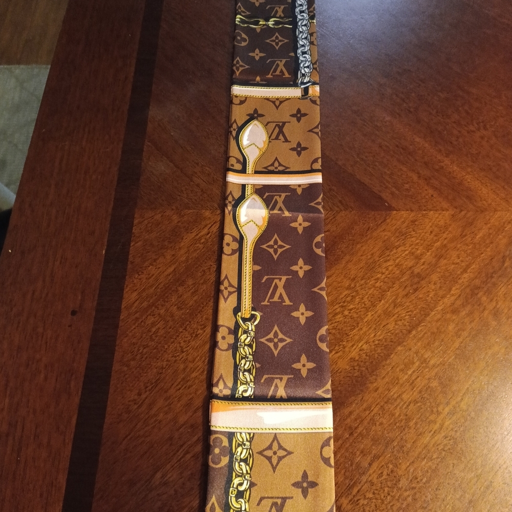 Louis Vuitton Monogram Brown and Gold Twilly - Picture 8 of 11